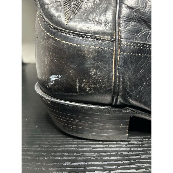 Lucchese 1883 Snip Toe Cowboy Boots Mens Size 8 D Black Leather - Picture 10 of 16